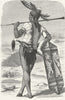 TRIBAL. A visit to Borneo. Dyak 1880 old antique vintage print picture