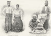 SRI LANKA. Burghers; Moors-Cloth-vendors 1880 old antique print picture