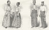 SRI LANKA. Women of Sri Lanka; Sinhalese coast 1880 old antique print picture