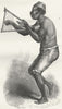 BENIN. Kan-gro Kenikbah, or Harpist 1880 old antique vintage print picture