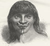 BRAZIL. Trombetas. Mura Indian, with lip ornaments 1880 old antique print