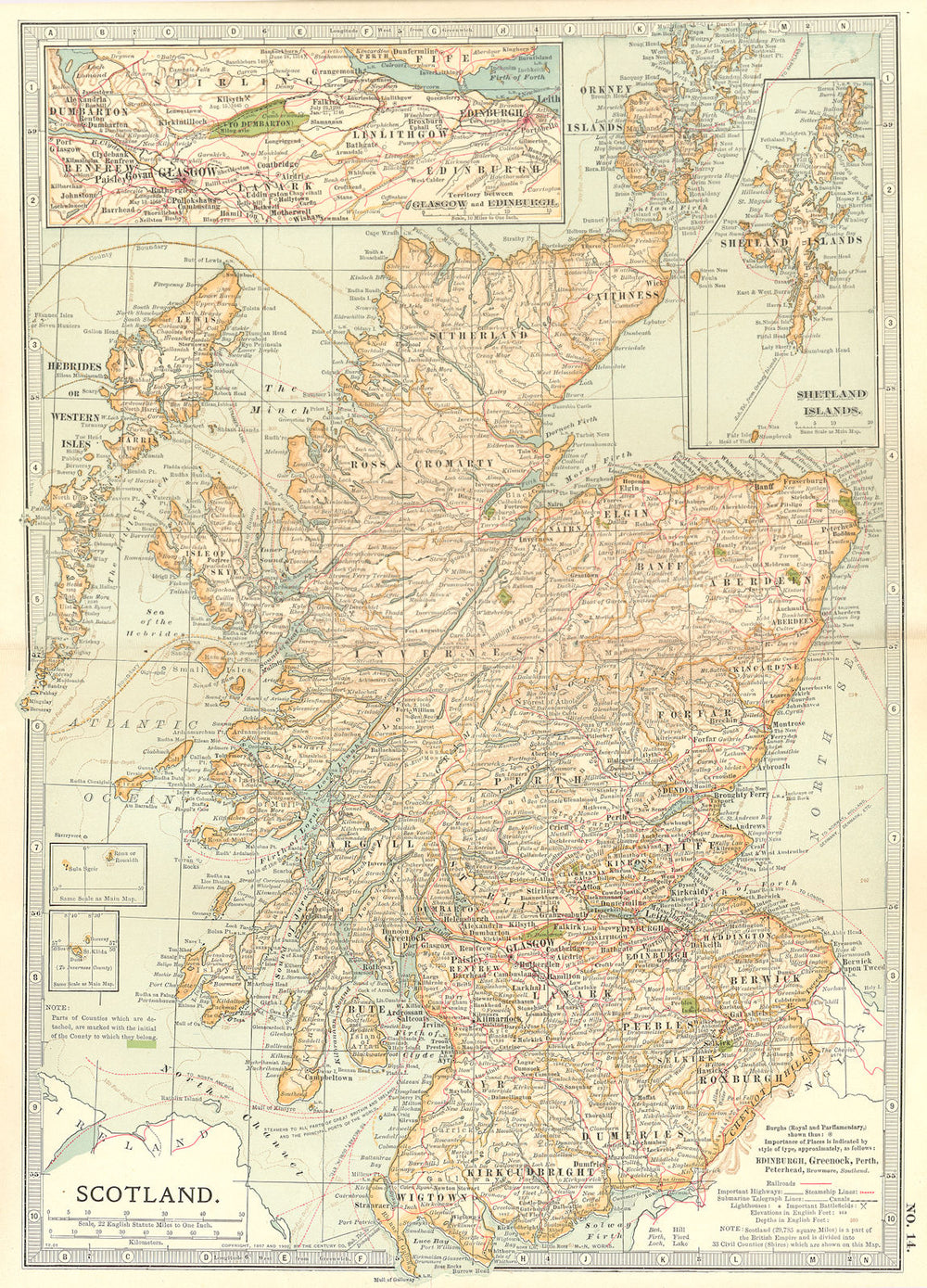 SCOTLAND.Anglo-Scottish/Independence/Jacobite wars,battlefields/dates 1903 map