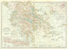 GREECE.Greco-Turkish war 1897,Greek revolution 1821-27 battles/dates 1903 map