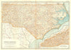 NORTH CAROLINA. State map. Shows revolutionary & civil war battlefields 1903