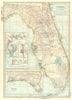 FLORIDA. Inset Jacksonville, Key West, Tampa, St Augustine 1903 old map