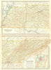 TENNESSEE. State map. Shows civil war battlefields. Inset Chattanooga 1903
