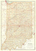 INDIANA. state map showing counties & some battlefields/dates 1903 old