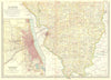 ILLINOIS SOUTH. Showing counties. Inset Chicago & area. Britannica. 1903 map