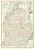MICHIGAN. South; Inset Detroit, St Clair River 1903 old antique map plan chart