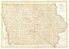 IOWA. State map showing counties. Britannica 10th edition. 1903 old