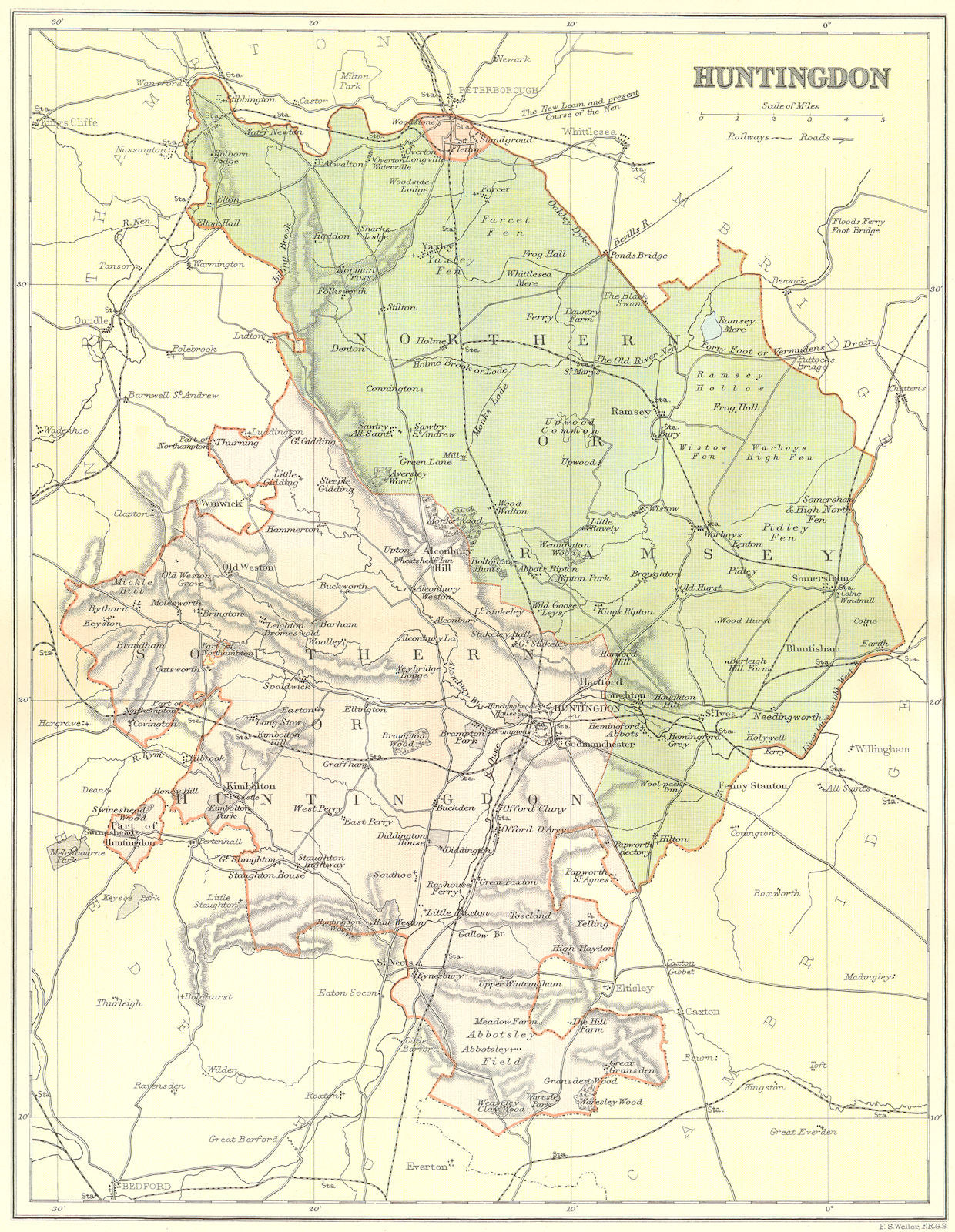 Huntingtower Virginia Map HUNTS. Huntingdon. Brabner Weller 1895 old antique vintage map plan ...