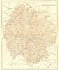 HEREFORD. Herefordshire. Virtue Hughes 1860 old antique vintage map plan chart