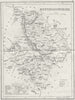 HUNTS. Huntingdonshire. Archer Dugdale c1840 old antique map plan chart