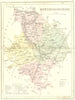 HUNTS. Huntingdonshire. Archer Dugdale c1840 old antique map plan chart