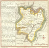 HUNTS. Huntingdonshire. Badeslade Toms 2nd Ed 1745 old antique map plan chart
