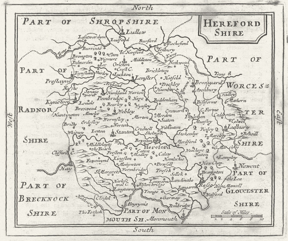 HEREFORD. Herefordshire. Grose Seller 1795 old antique vintage map plan chart