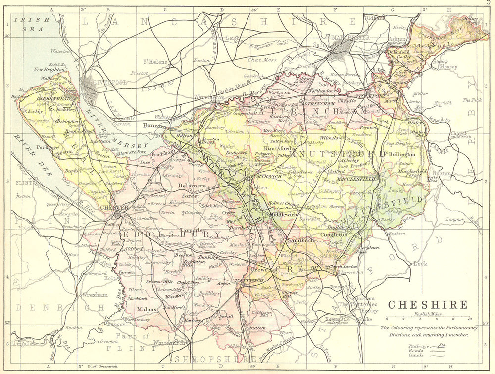CHESHIRE. Philip 1887 old antique vintage map plan chart