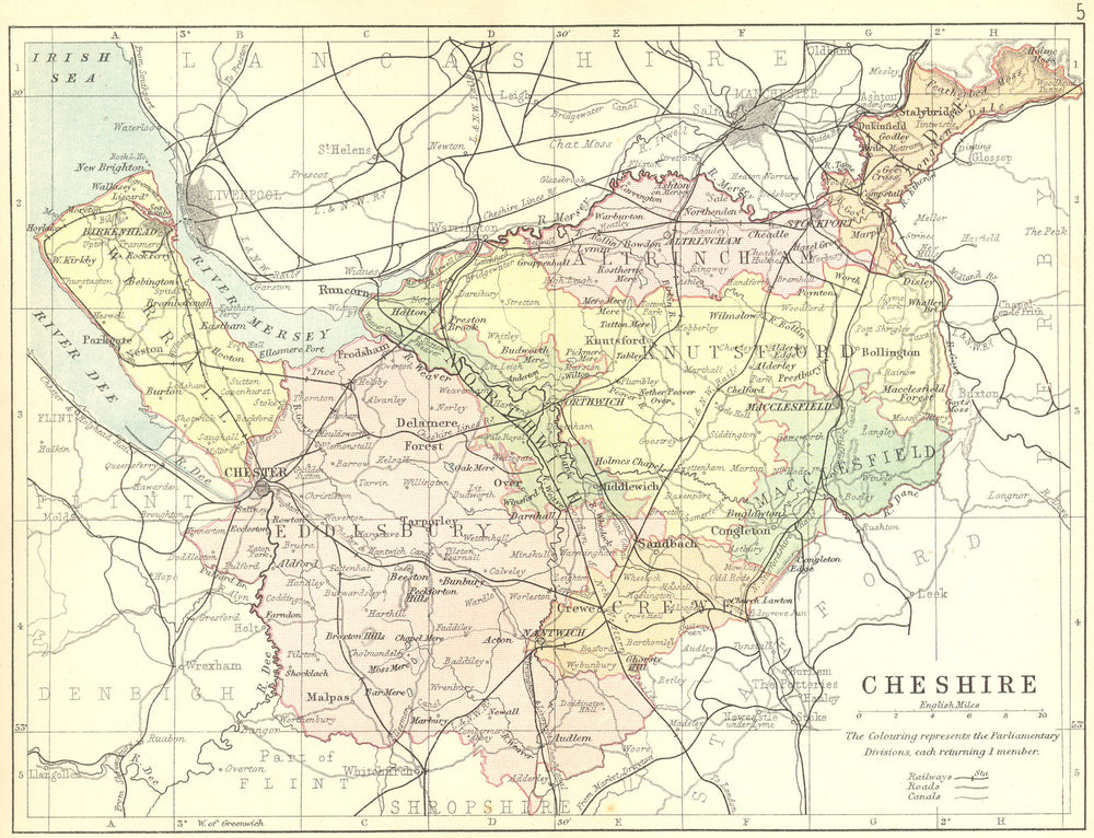 CHESHIRE. Philip 1888 old antique vintage map plan chart