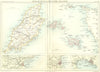 ISLE OF MAN CHANNEL ISLANDS. JERSEY Guernsey 1892 old antique map plan chart