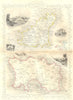CHANNEL ISLES. Tallis Jersey Guernsey 1855 old antique vintage map plan chart