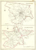 HEREFORD. Leominster. Creighton Walker. Town Plan 1837 old antique map chart