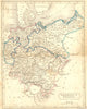 GERMANY. & Prussia. Hall 1850 old antique vintage map plan chart