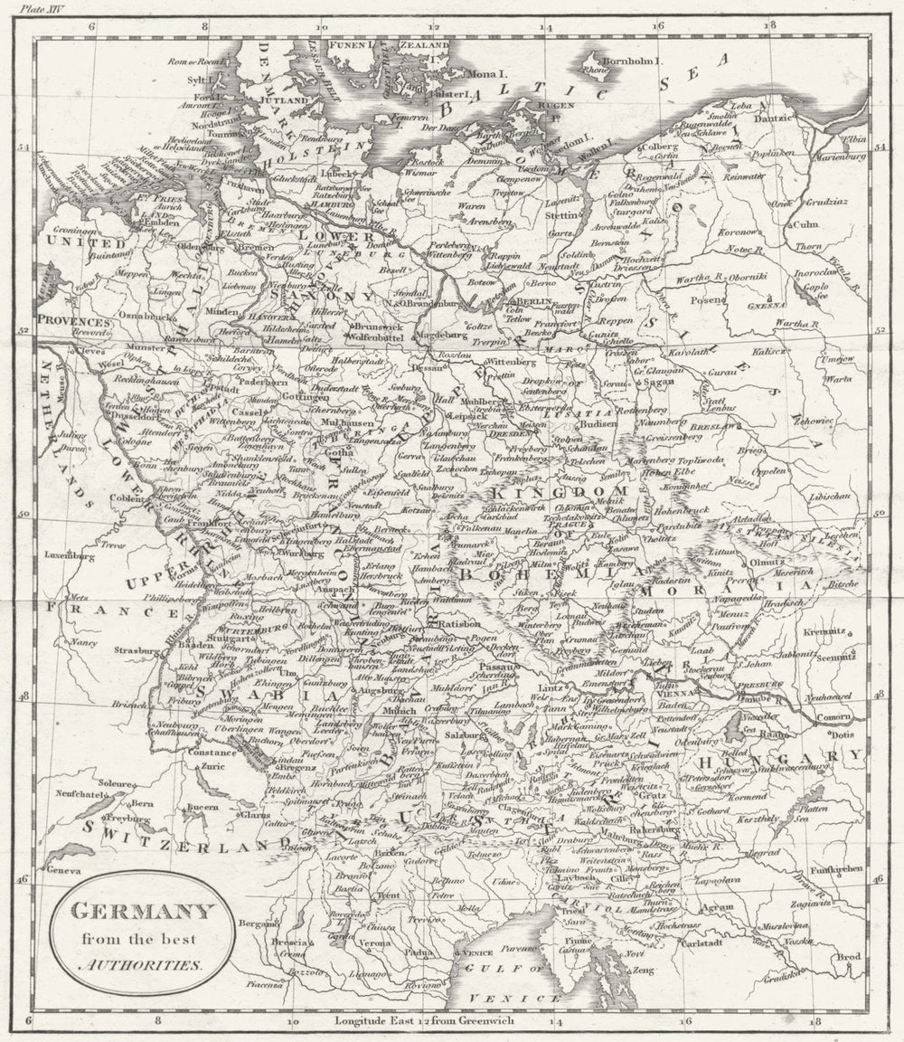 GERMANY. Guthrie 1808 old antique vintage map plan chart