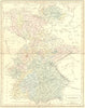 GERMANY. Hall 1850 old antique vintage map plan chart