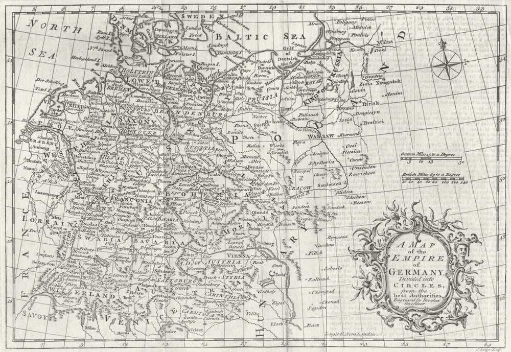 GERMANY. Empire of circles. Lodge 1782 old antique vintage map plan chart