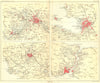 PLANS. Berlin, St Petersburg, Rome, Istanbul 1888 old antique map chart