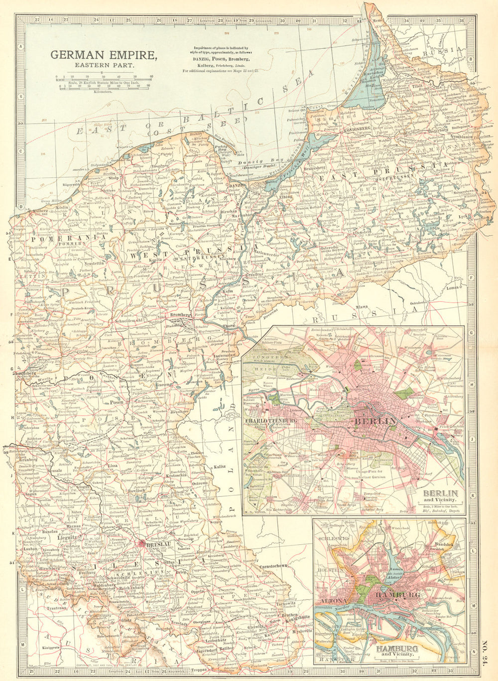GERMANY. German Empire, East. Berlin, Hamburg 1903 old antique map plan chart