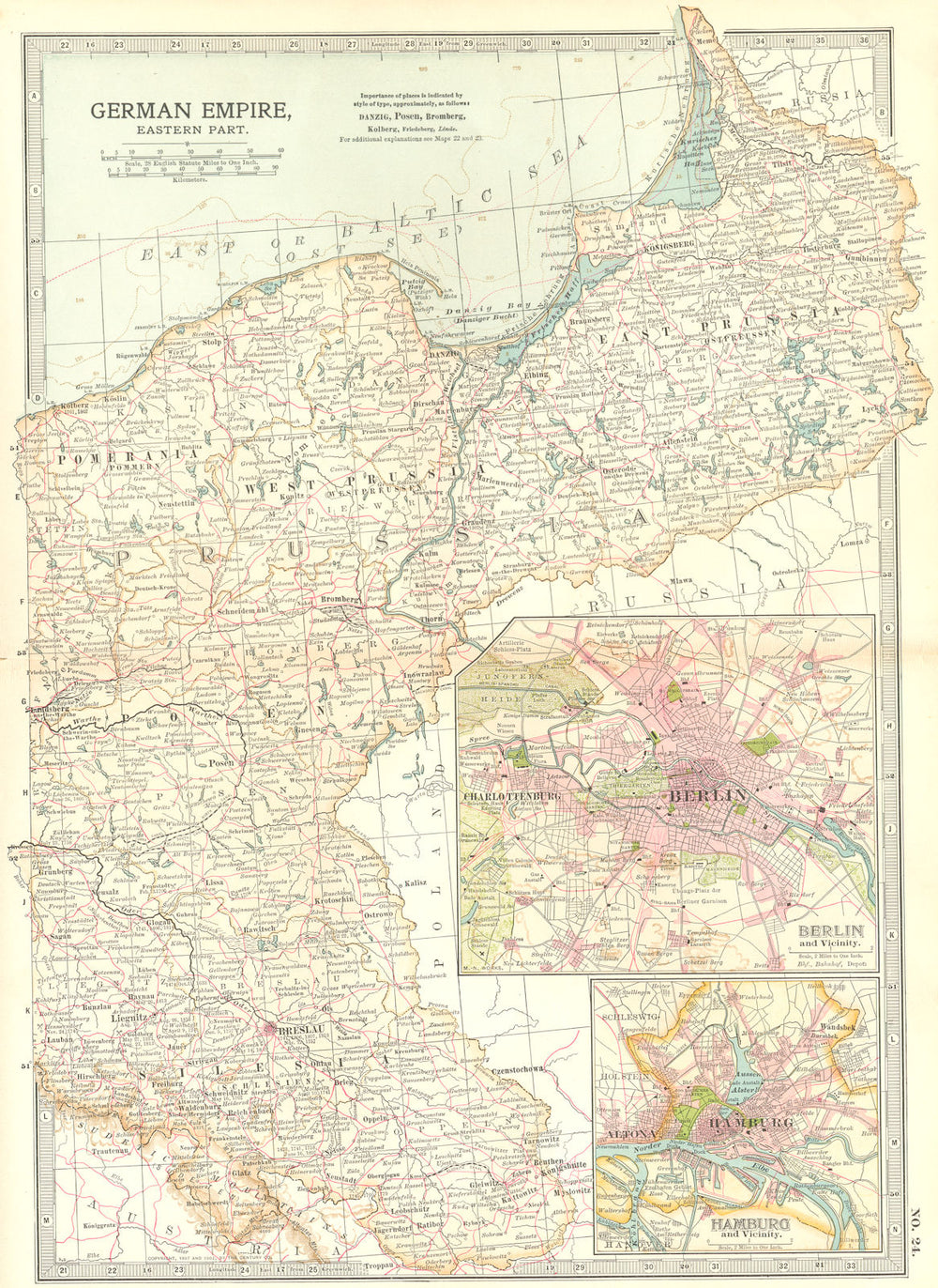 GERMANY. German Empire, East. Berlin, Hamburg 1903 old antique map plan chart