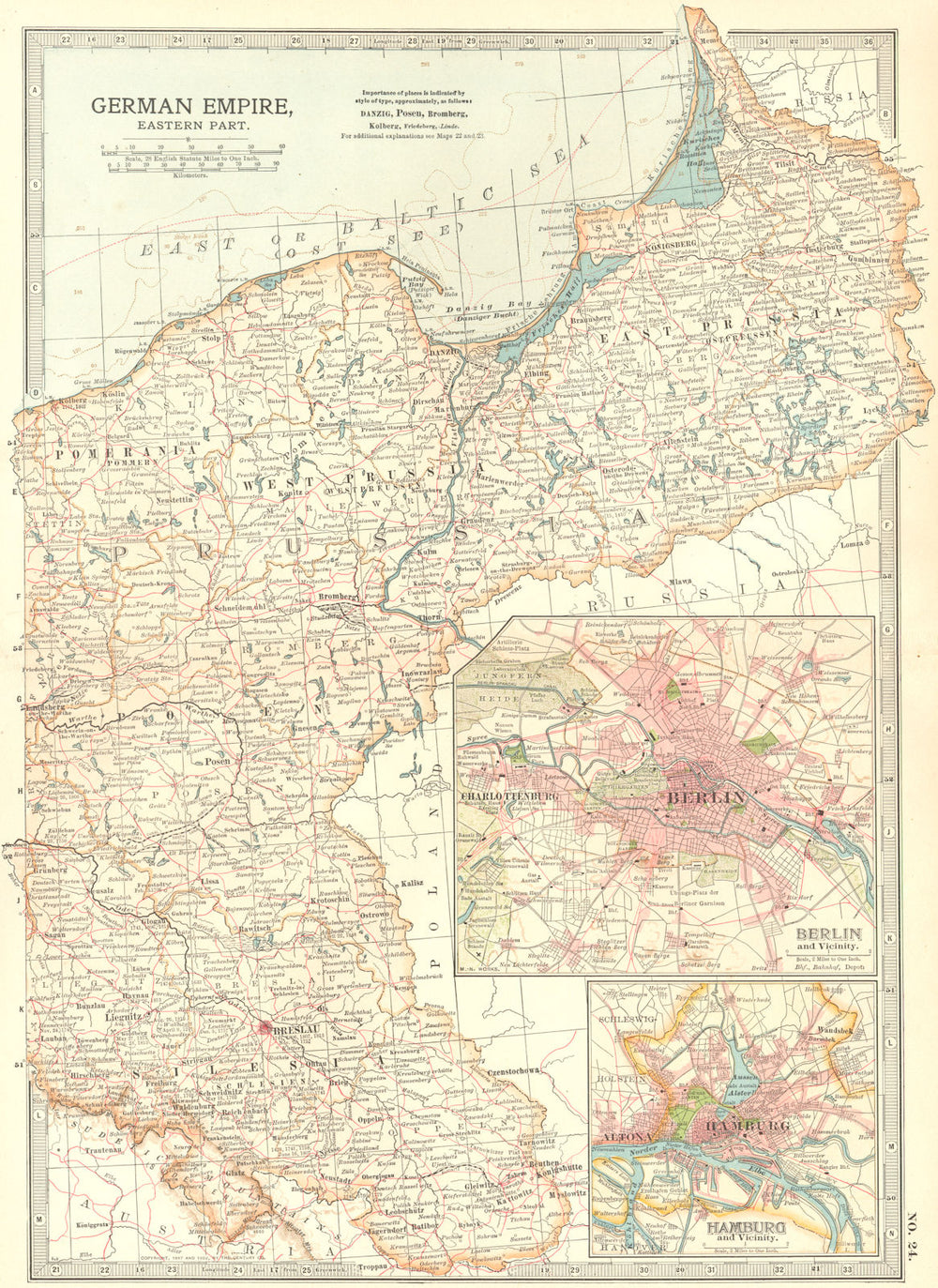 GERMANY. German Empire, East. Berlin, Hamburg 1903 old antique map plan chart