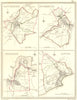 CANTERBURY; CHATHAM; ROCHESTER; DOVER. Town Plan 1835 old antique map chart