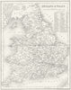 ENGLAND & WALES. Antique map showing main roads. ARCHER/DUGDALE c1840 old