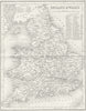 ENGLAND WALES. Archer Dugdale. roads c1840 old antique vintage map plan chart