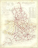 ENGLAND WALES. Railroads canals. Archer Dugdale c1840 old antique map chart