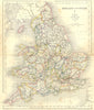 UK. England Wales. Archer 1850 old antique vintage map plan chart