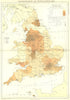 UK. Population(1891). England Wales Black 1892 old antique map plan chart