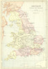 UK. Britain under Saxons. England Wales Collins 1870 old antique map chart