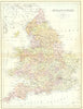 ENGLAND. England Wales. Collins 1876 old antique vintage map plan chart