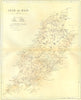 IOM. Isle of Man. Virtue Hughes 1860 old antique vintage map plan chart
