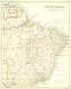 BRAZIL. South America. Bartholomew Walker 1888 old antique map plan chart