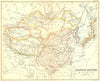 JAPAN. China &. Bartholomew Walker 1888 old antique vintage map plan chart