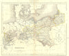 GERMANY. Prussia. Archer 1850 old antique vintage map plan chart
