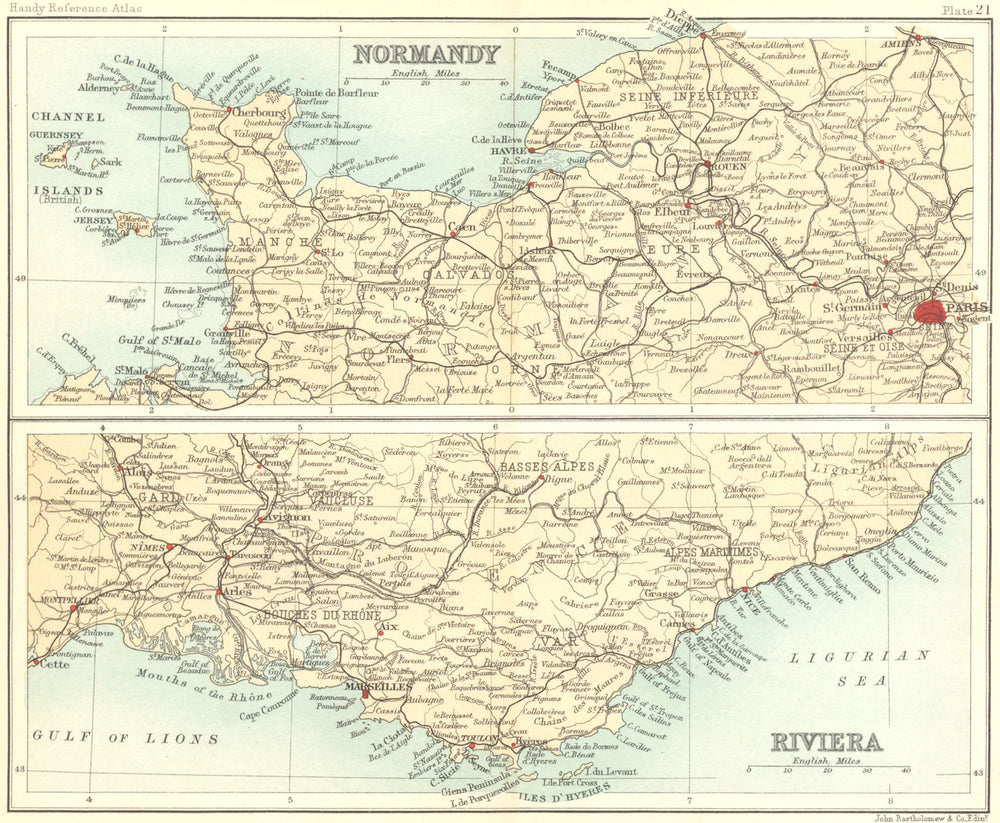 NORMANY RIVIERA. Normandie Côte d'Azur 1896 old antique vintage map plan chart
