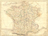 FRANCE. Provinces. Sidney Hall 1850 old antique vintage map plan chart