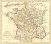 FRANCE. Military Governments. Guthrie 1800 old antique vintage map plan chart