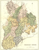 SCOTLAND. Peebles Shire. Peeblesshire. Groome map 1884 old antique chart
