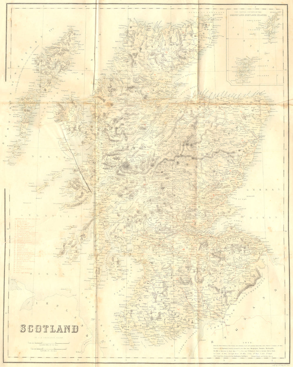 SCOTLAND. Fullarton 1856 old antique vintage map plan chart